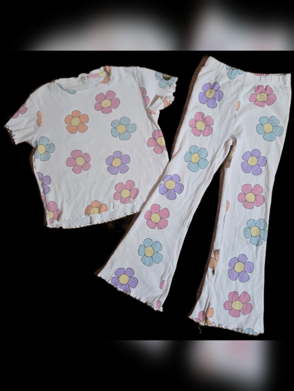6X Jessica Simpson Floral Pastel Flare-leg Outfit